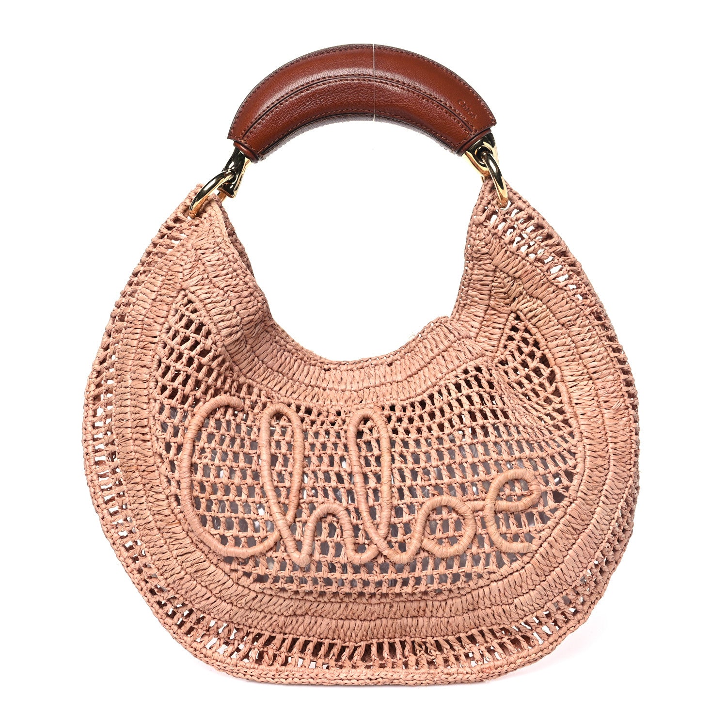 Chloe Raffia Calfskin Summer Banana Hobo Summery Beige 1 of 10