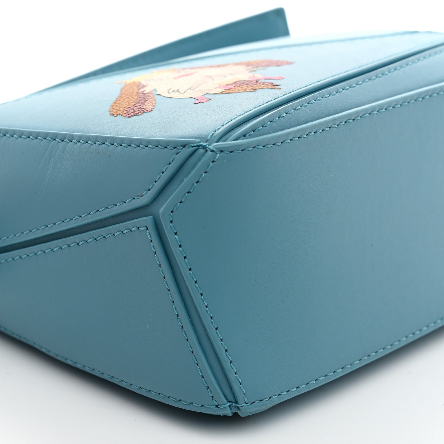 X HOWLS MOVING CASTLE Satin Calfskin Mini Heen Puzzle Bag Light Blue