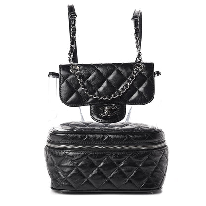 Chanel Crumpled Calfskin PVC Quilted Backpack Black 1 of 12