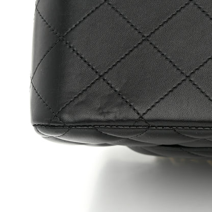 Chanel Lambskin Quilted Jumbo Double Flap Black 16 of 19