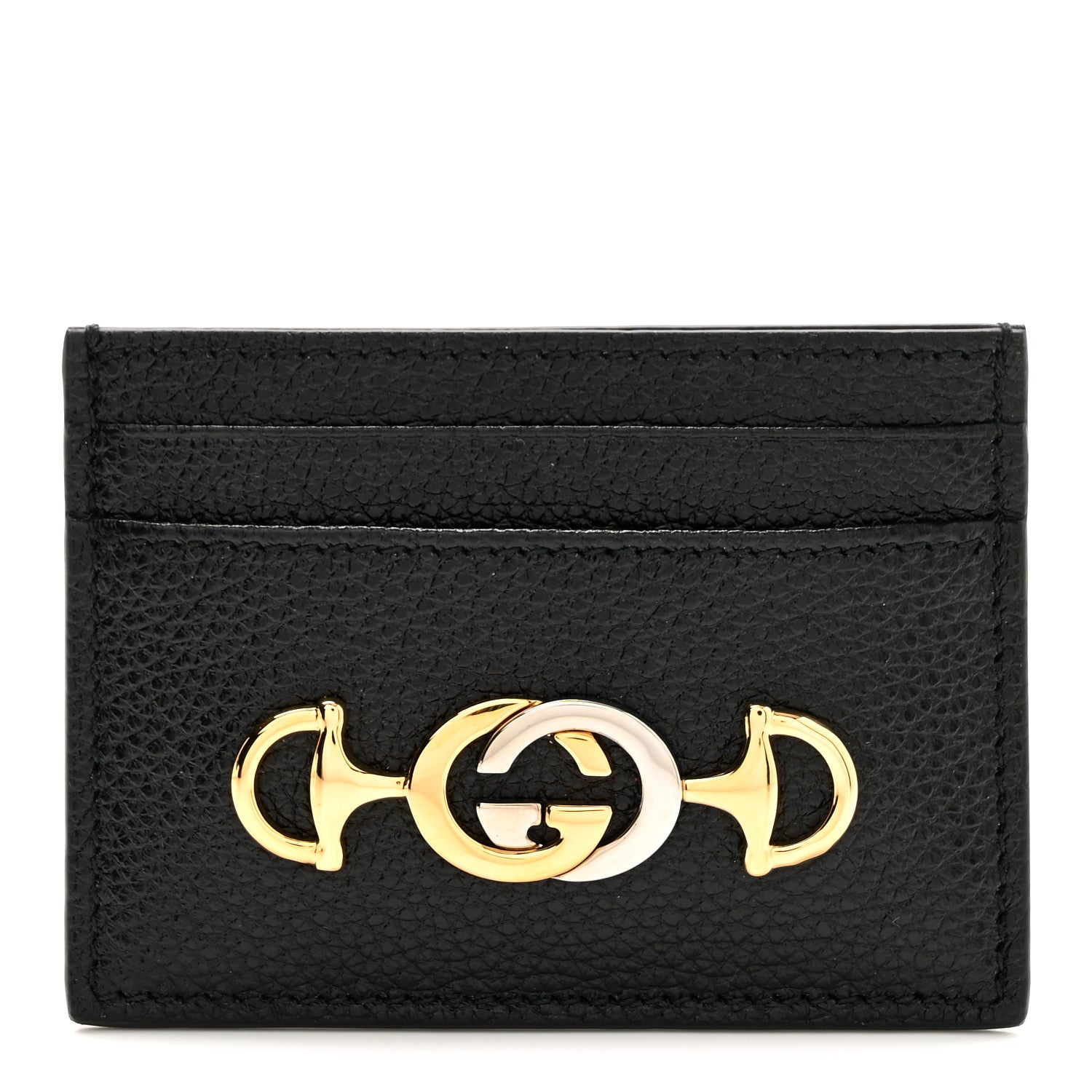 Gucci Grainy Calfskin Zumi Card Holder Black 1 of 7