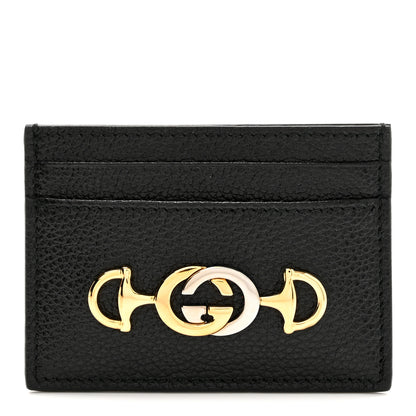 Gucci Grainy Calfskin Zumi Card Holder Black 1 of 7