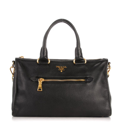 Prada Vitello Daino Shopping Satchel Black 1 of 11