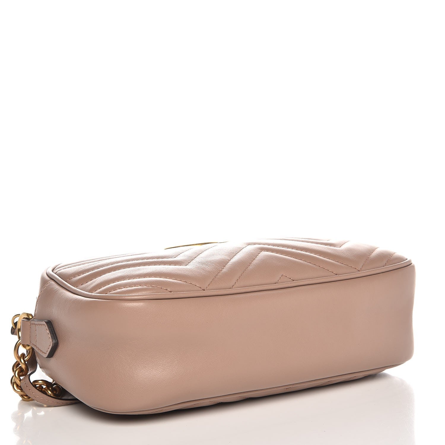 Gucci Calfskin Matelasse Small GG Marmont Chain Shoulder Bag Taupe 4 of 9