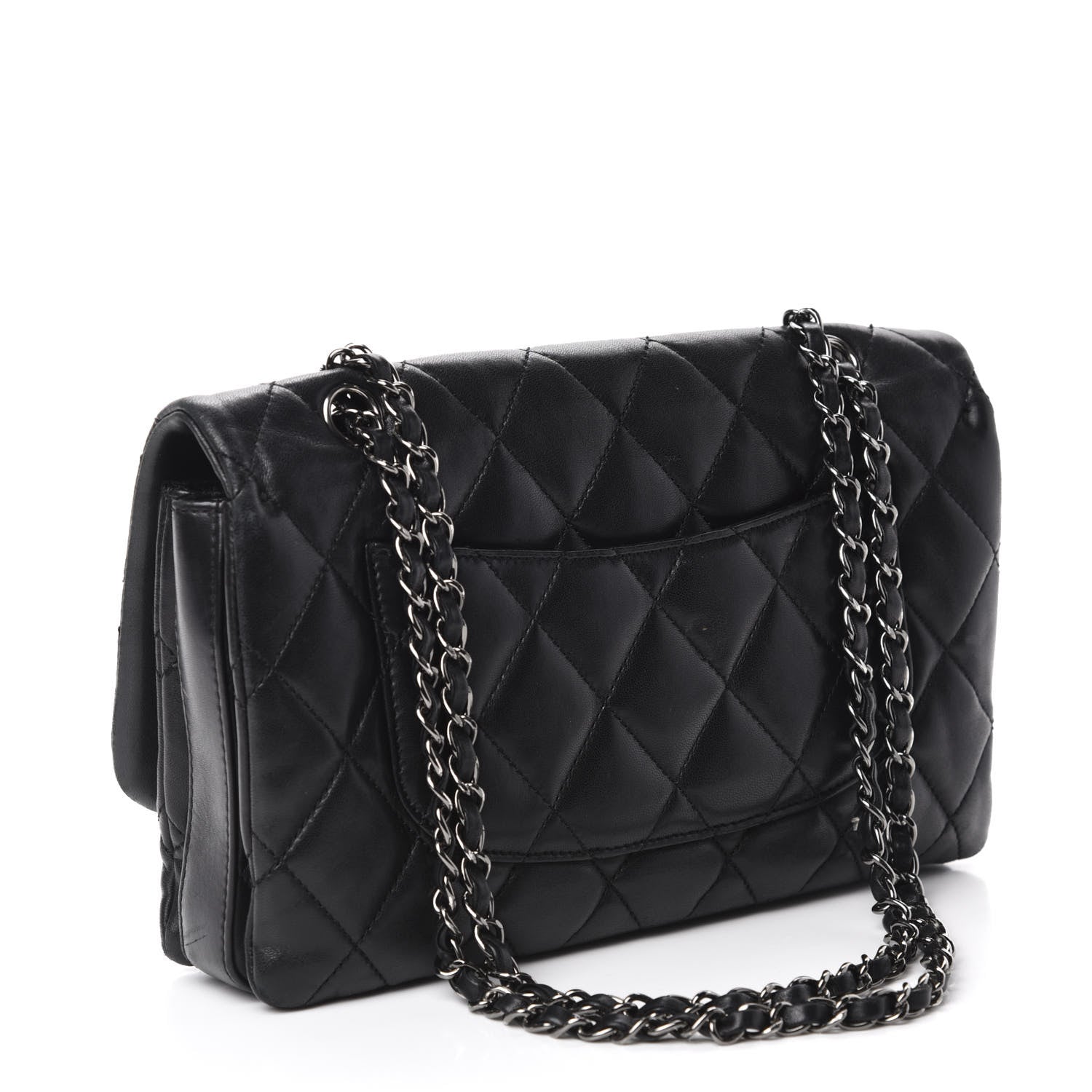 Chanel Lambskin Quilted Jumbo 3 Flap Black 3 of 14