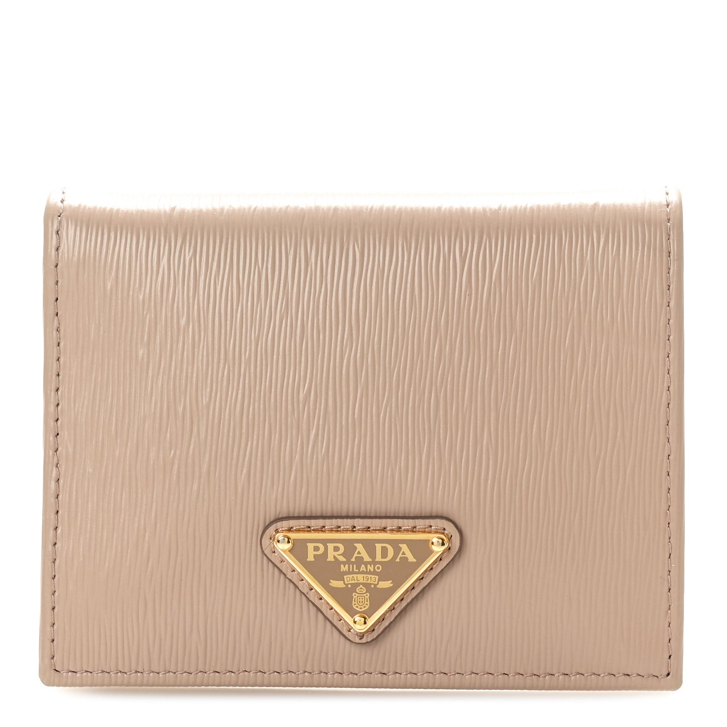 Vitello Move Triangle Bi-Fold Wallet Cipria