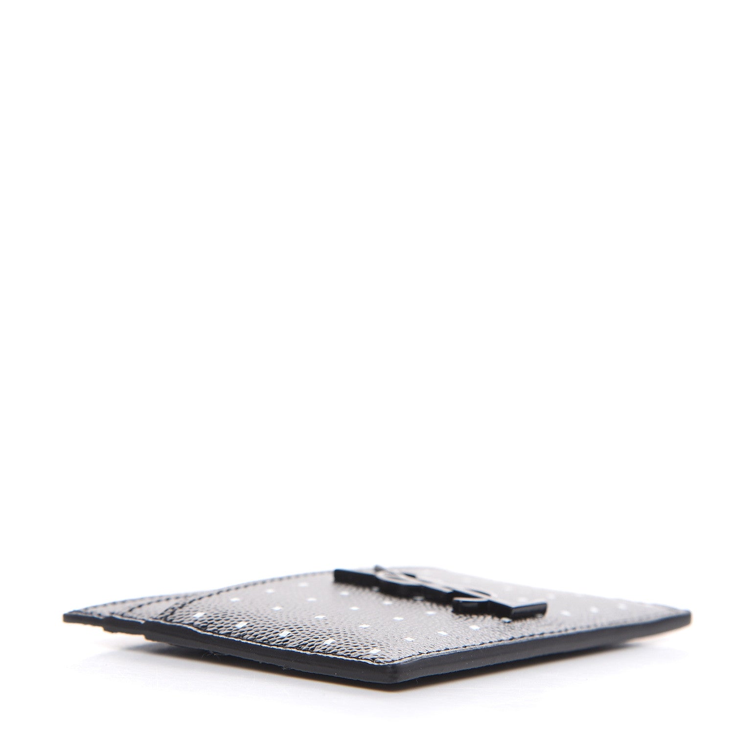 Saint Laurent Grain De Poudre Geo Print Monogram Credit Card Case Black White 4 of 7