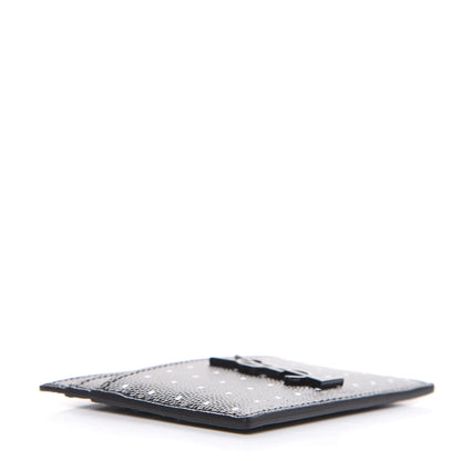 Saint Laurent Grain De Poudre Geo Print Monogram Credit Card Case Black White 4 of 7