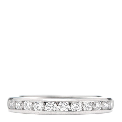 Tiffany Platinum Diamond 3mm Half Circle Wedding Band Ring 52 6 1 of 6