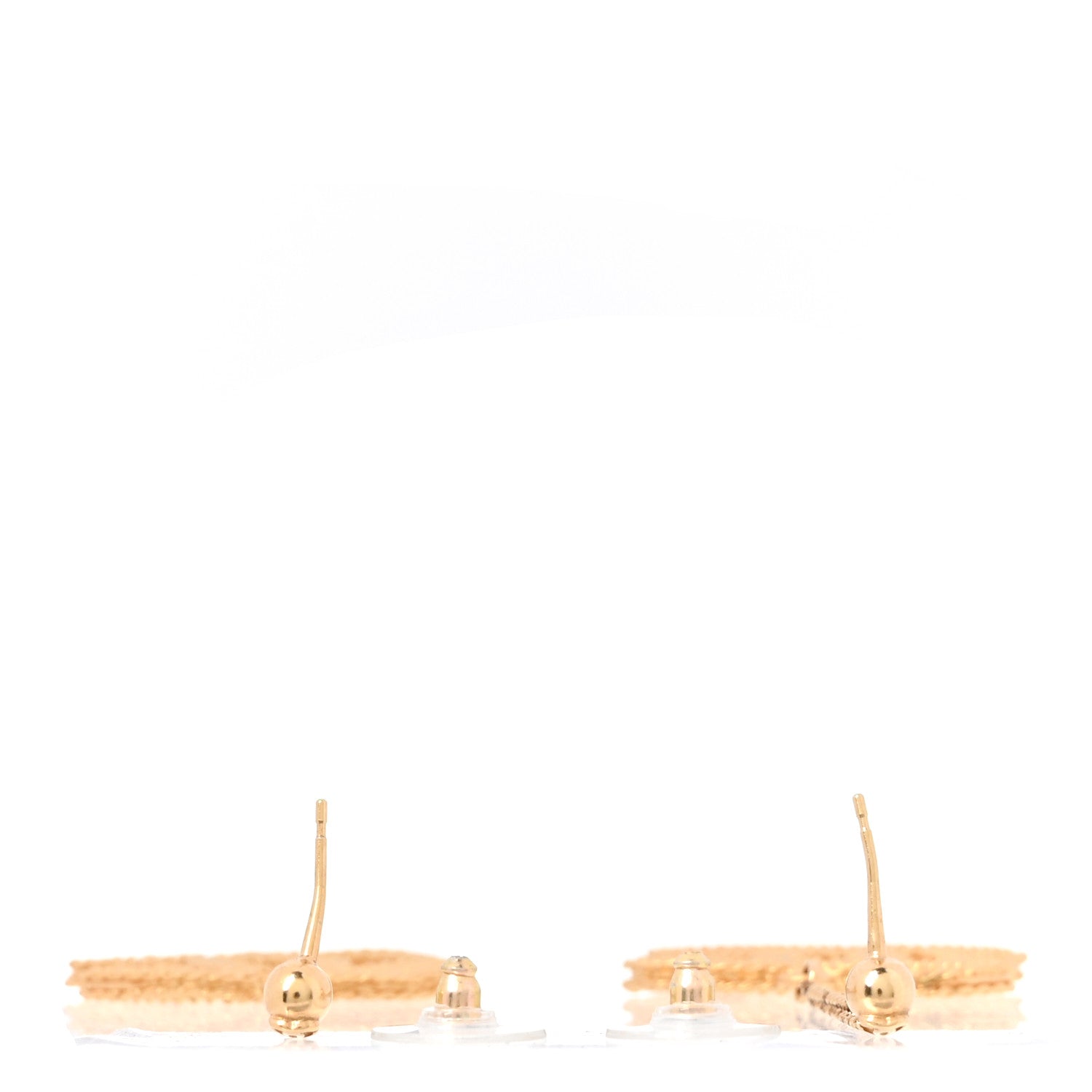 Chanel CC Drop Earrings Matte Gold 3 of 4