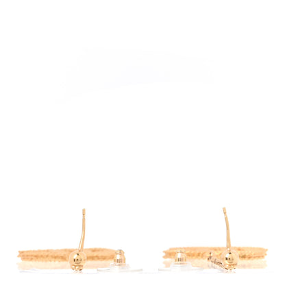 Chanel CC Drop Earrings Matte Gold 3 of 4