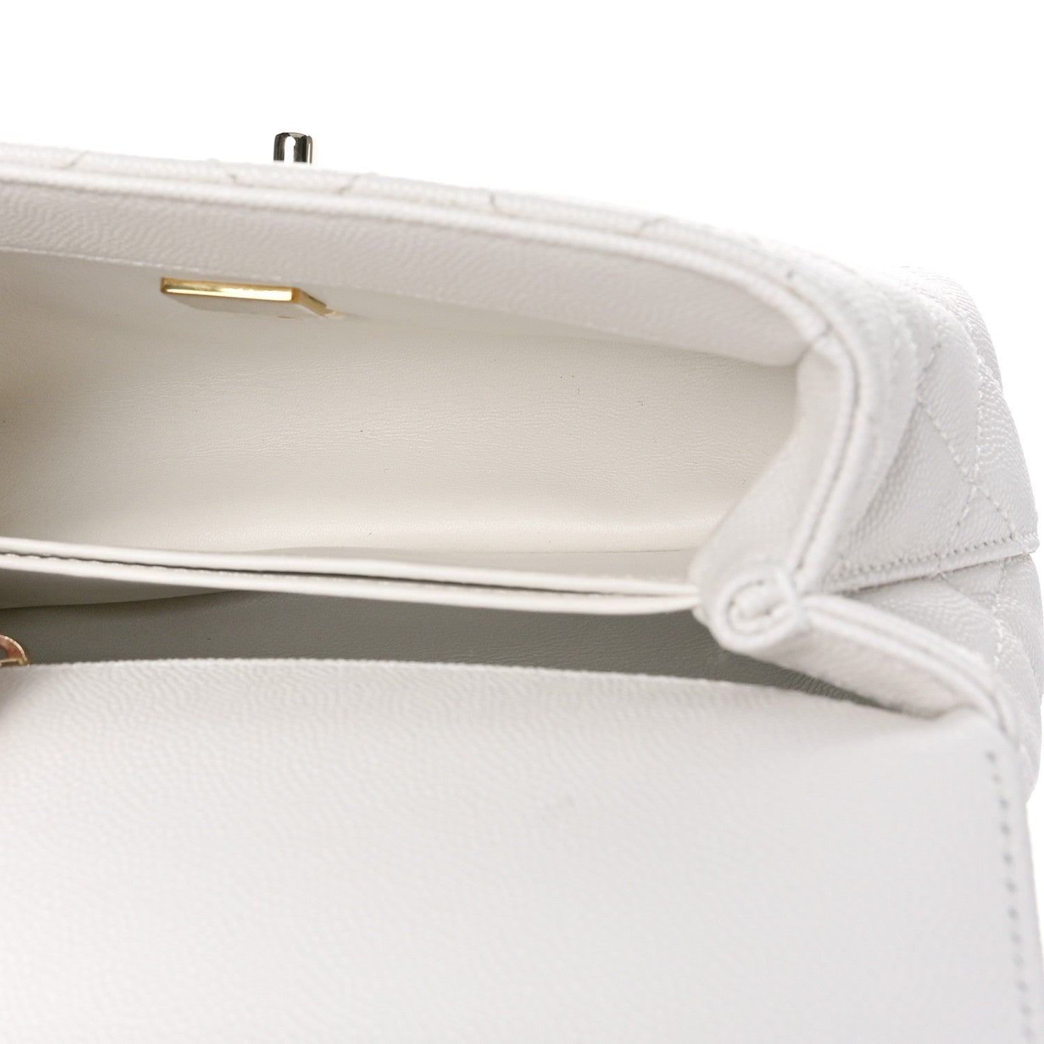 Chanel Caviar Quilted Extra Mini Coco Handle Flap White 5 of 11