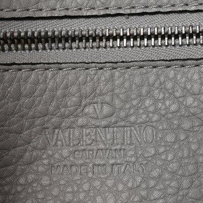 Valentino Garavani Pebbled Calfskin Small Rockstud Flip-Lock Messenger Bag Grey 5 of 8