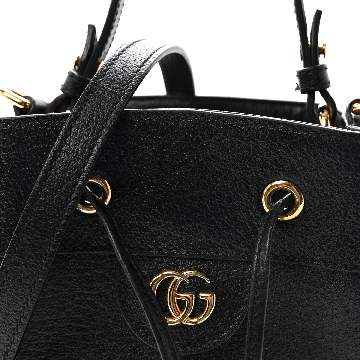 Gucci Glazed Textured Calfskin Web Small Ophidia Bucket Bag Black 8 of 10