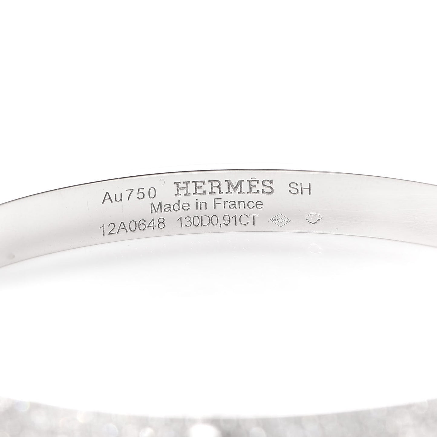 18K White Gold Pave Diamond PM Collier De Chien Bracelet SH