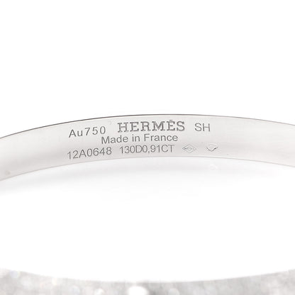 Hermes 18K White Gold Pave Diamond PM Collier De Chien Bracelet SH 4 of 4