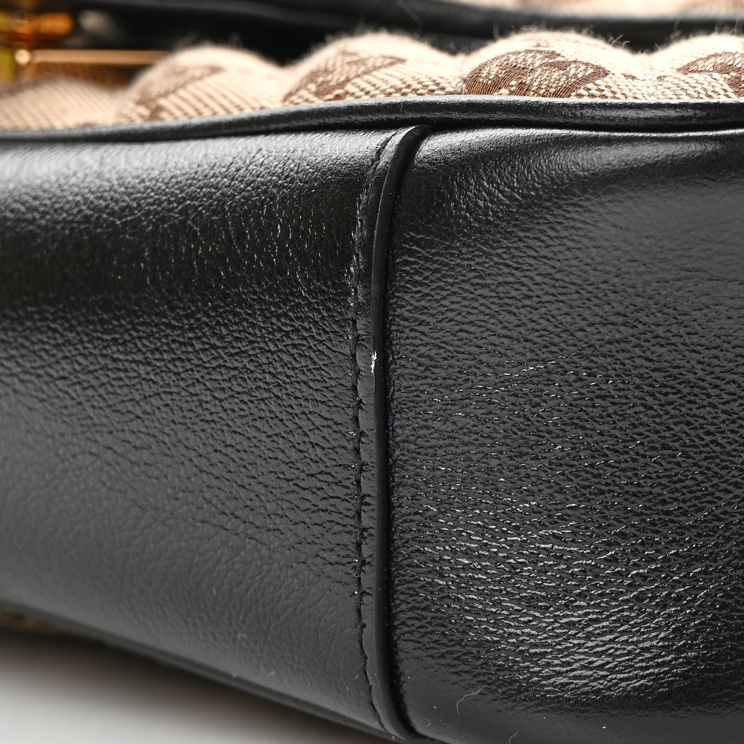 Gucci Monogram Matelasse Diagonal Small GG Marmont Shoulder Bag Beige Black 13 of 15