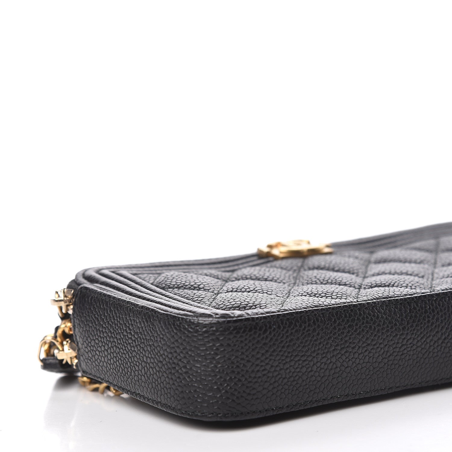 Chanel Caviar Quilted Small Boy Clutch With Chain Black 11 of 16