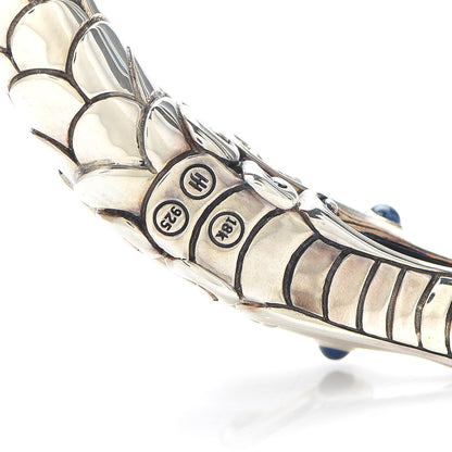 John Hardy Sterling Silver 18K Yellow Gold Sapphire Legends Naga Dragon Choker Necklace 4 of 4