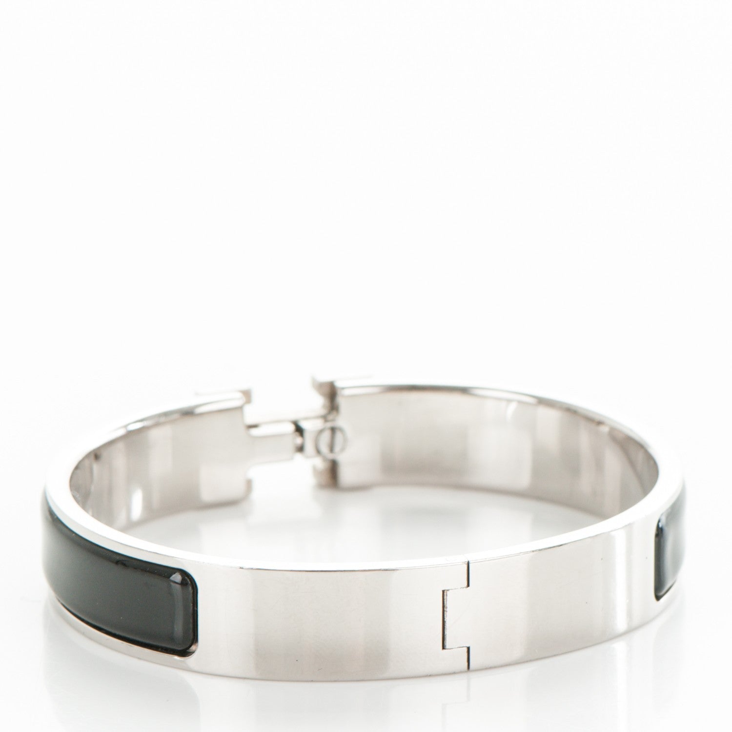 Hermes Enamel Narrow Clic Clac H Bracelet GM Black 3 of 5