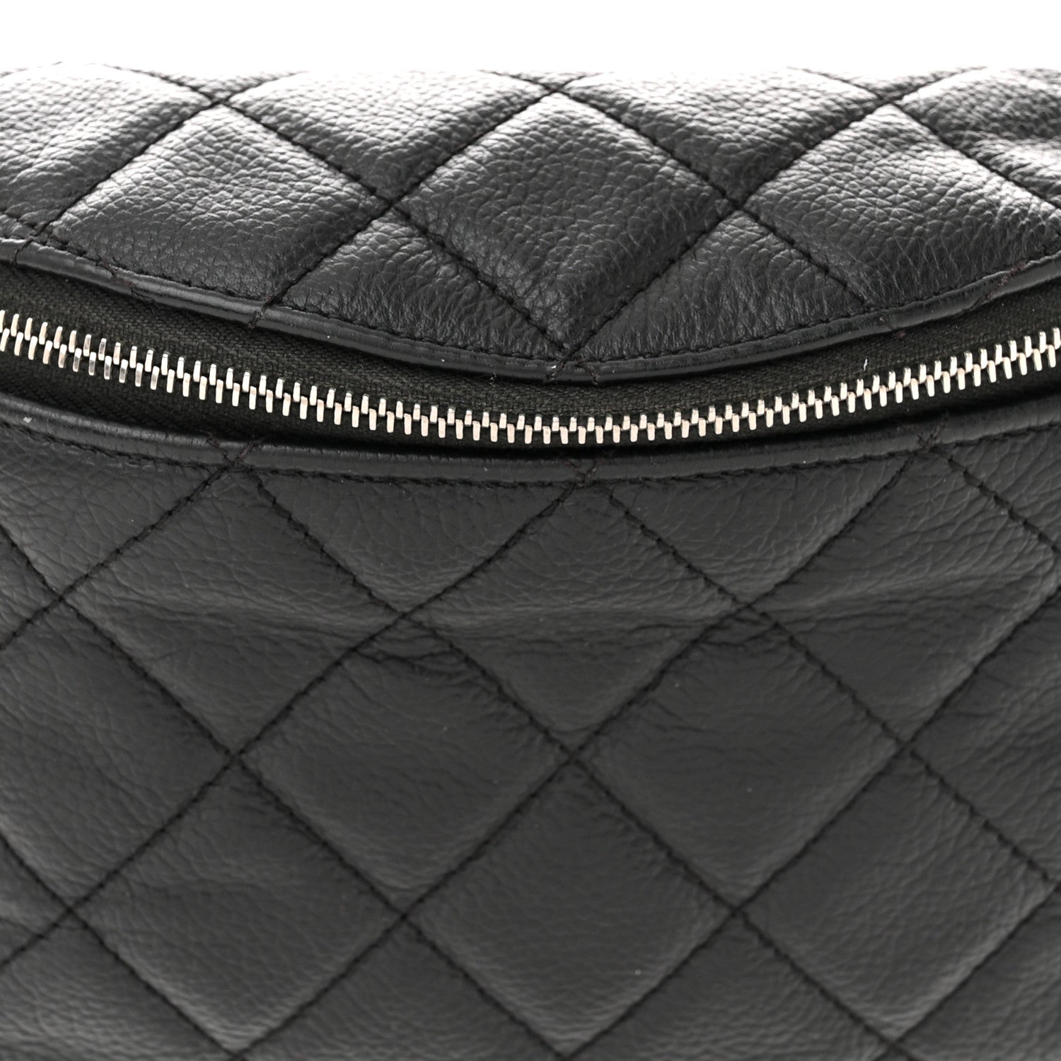 Chanel Grained Calfskin Quilted Waist Belt Bag Black 8 of 14