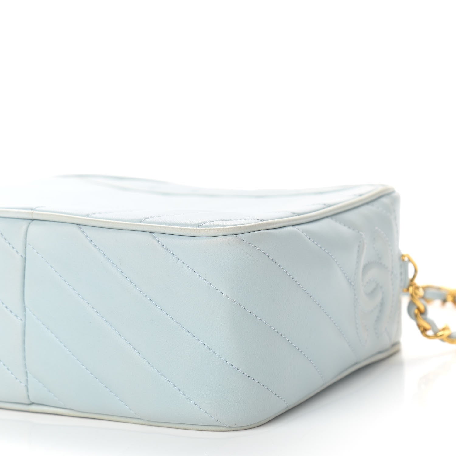 Chanel Lambskin Quilted CC Tassel Camera Case Light Blue 11 of 13