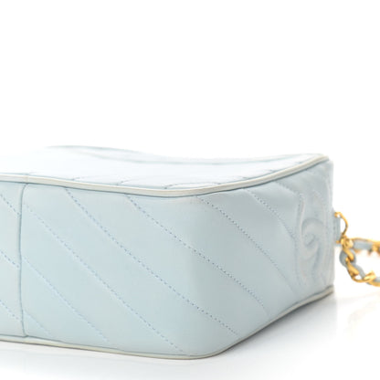 Chanel Lambskin Quilted CC Tassel Camera Case Light Blue 11 of 13