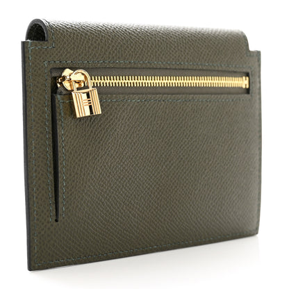 Hermes Epsom Kelly Pocket Compact Wallet Vert De Gris 3 of 8
