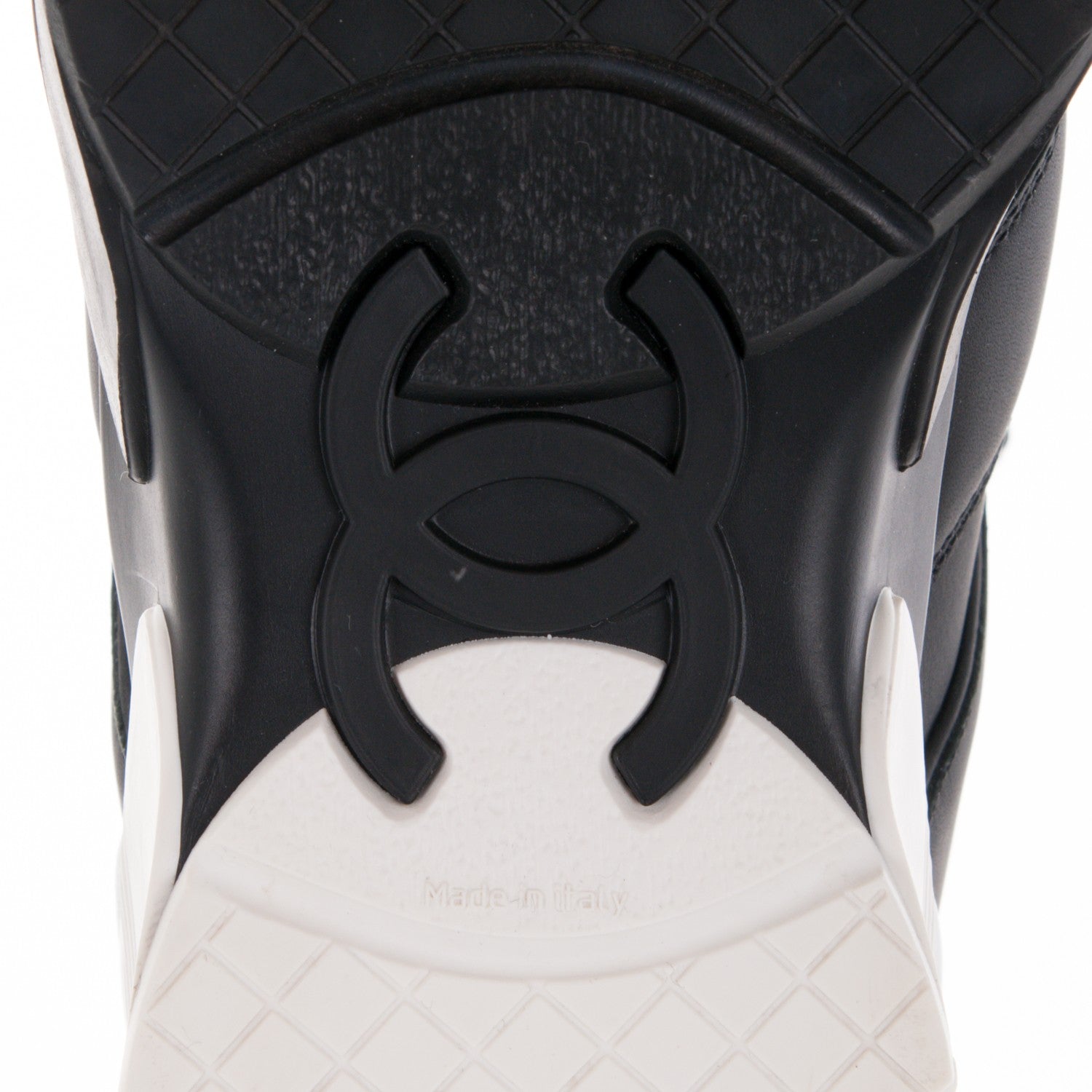 Chanel Calfskin CC Sneakers 38.5 Black White 6 of 8