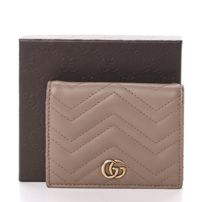 Gucci Calfskin Matelasse GG Marmont Card Case Porcelain Rose 10 of 10