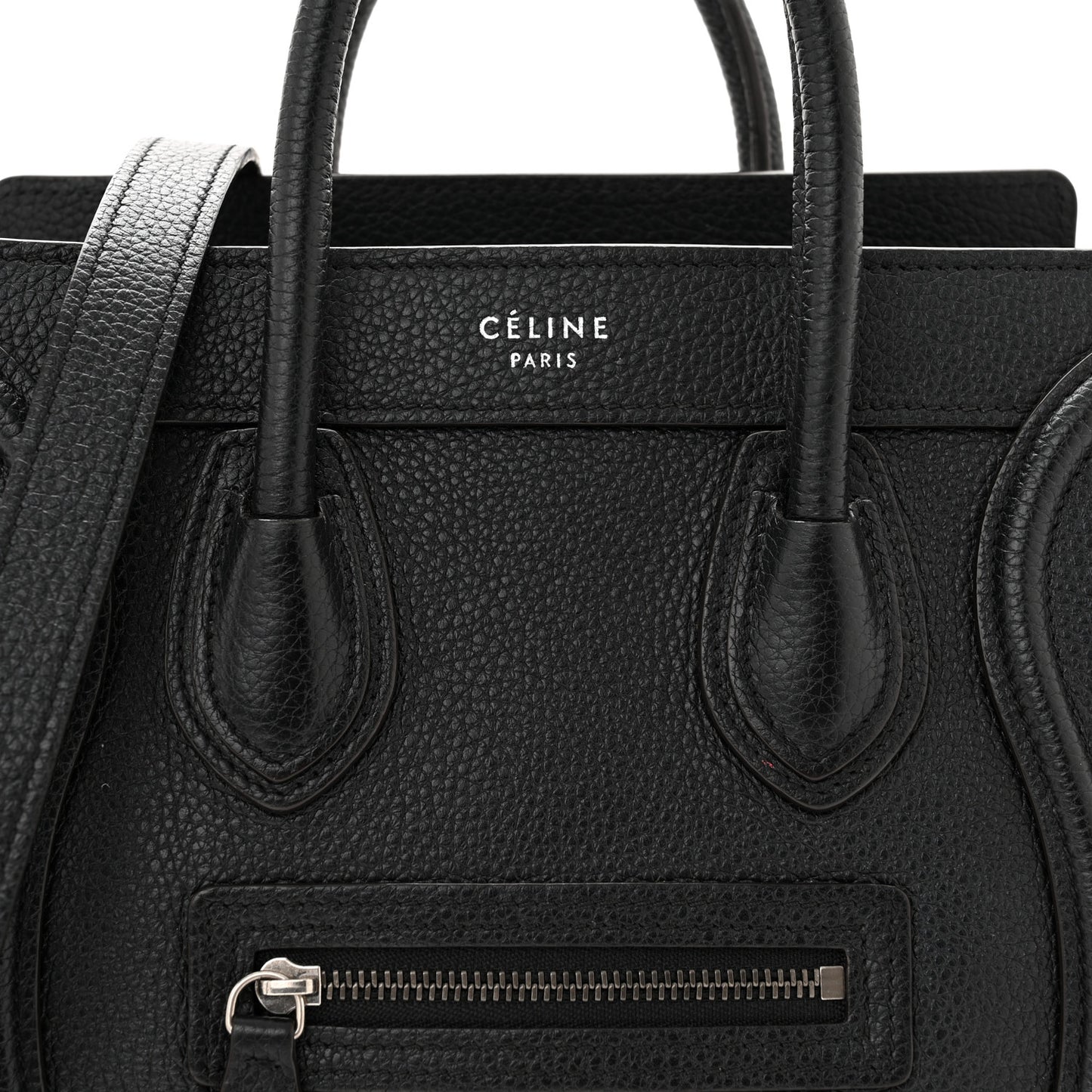 Drummed Calfskin Nano Luggage Black