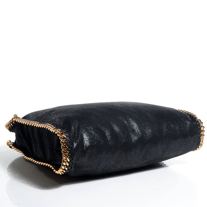 Stella McCartney Faux Leather Shaggy Deer Falabella Fold Over Tote Black 4 of 8