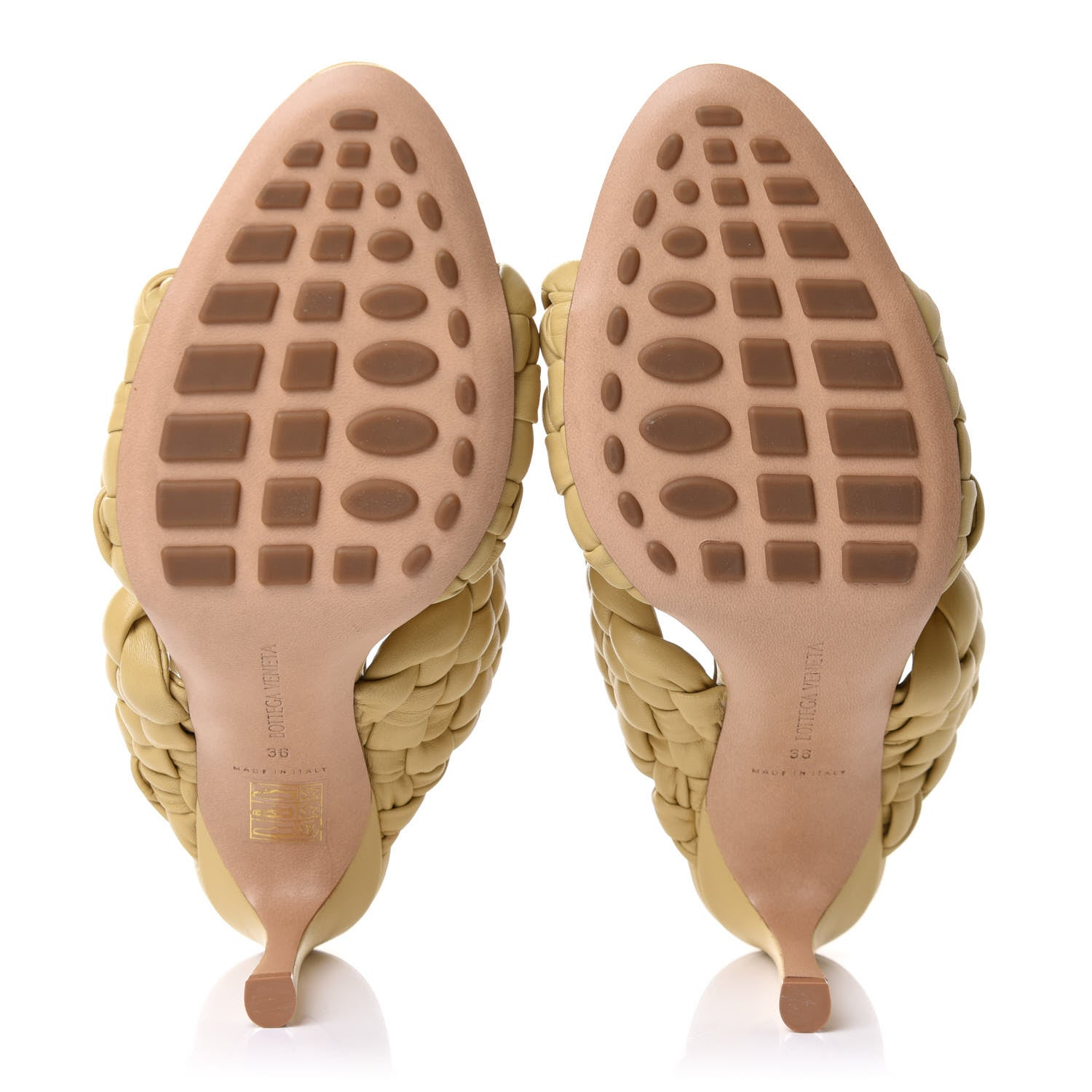 Bottega Veneta Nappa Twisted Padded Intrecciato Curve Slide Sandals 36 Tapioca 6 of 9