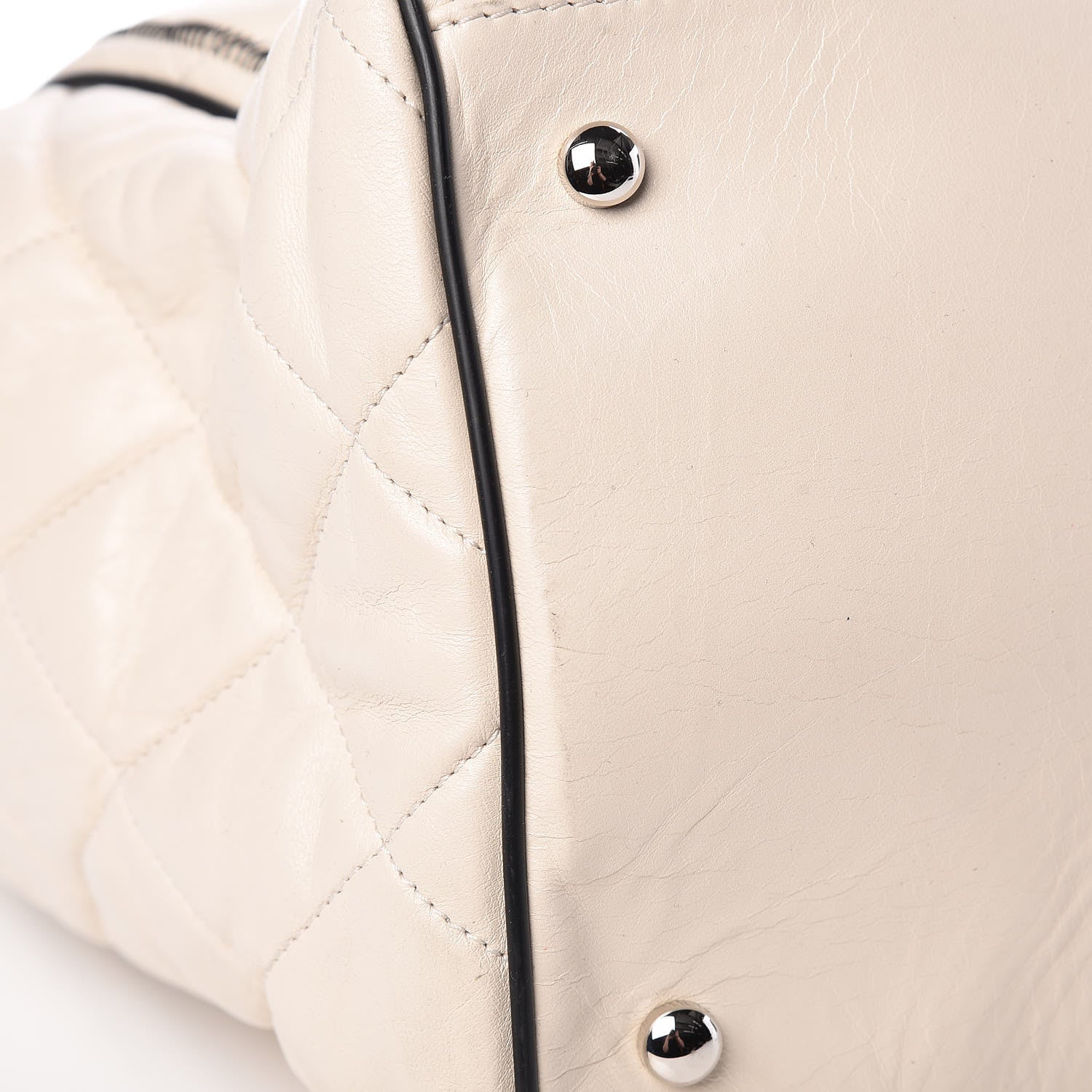 Chanel Lambskin Quilted East West Tote Ivory 9 of 10
