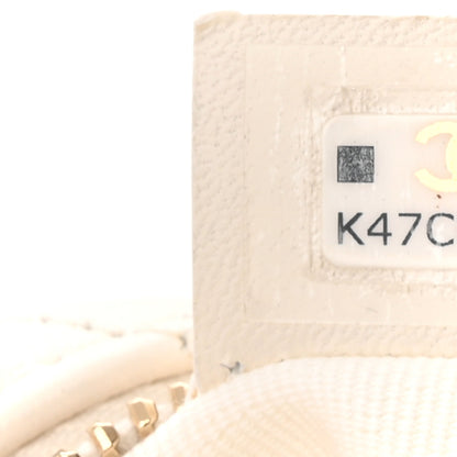 Chanel Lambskin Quilted Chain Around Pouch White 7 of 10