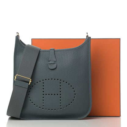 Hermes Taurillon Clemence Evelyne III PM Bleu Orage 11 of 11