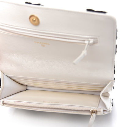 Chanel Calfskin Crochet Chanel 19 Wallet On Chain WOC White Black 5 of 12