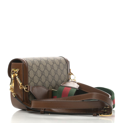 Gucci GG Supreme Monogram Web Mini Horsebit 1955 Shoulder Bag Beige Brown Sugar 4 of 12