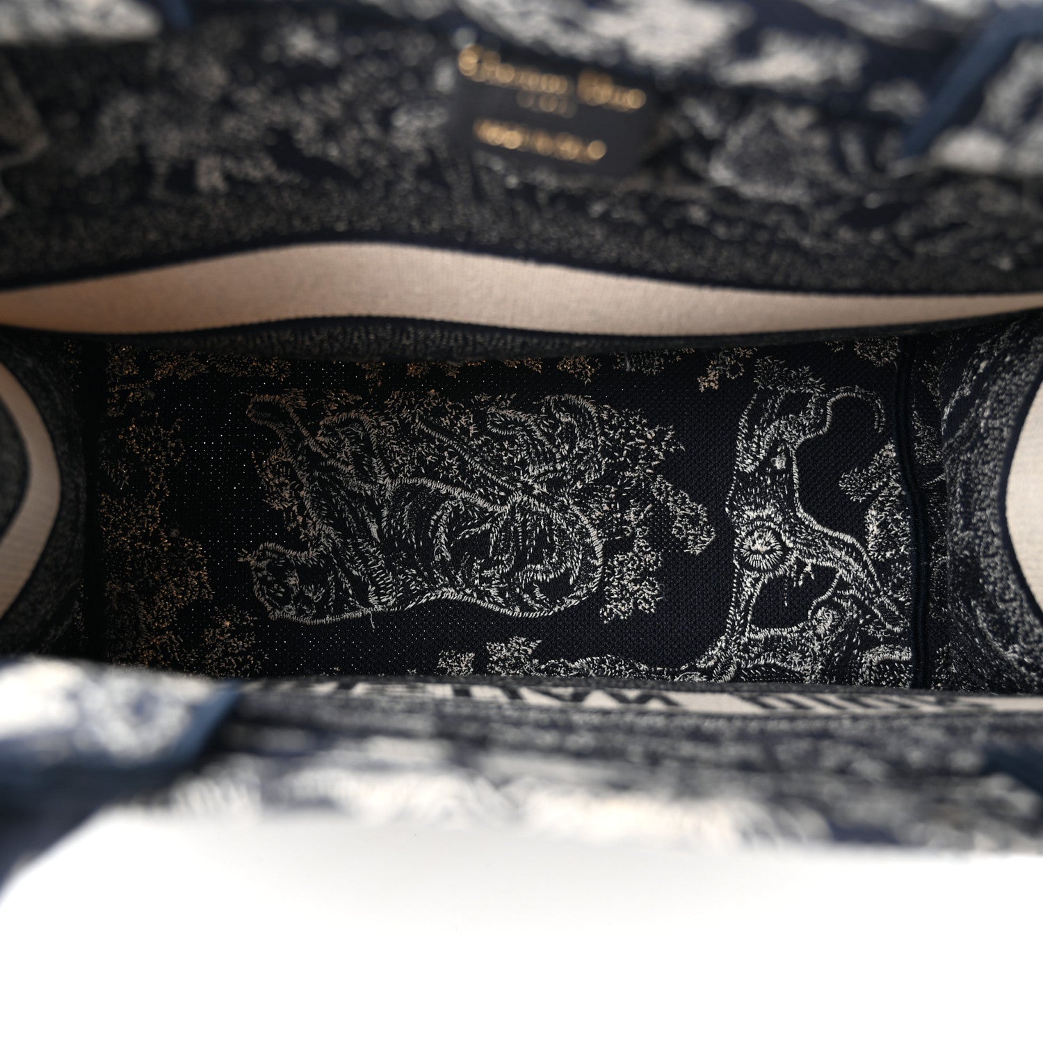 Christian Dior Canvas Embroidered Medium Dioriviera Toile De Jouy Reverse Book Tote Blue 4 of 9