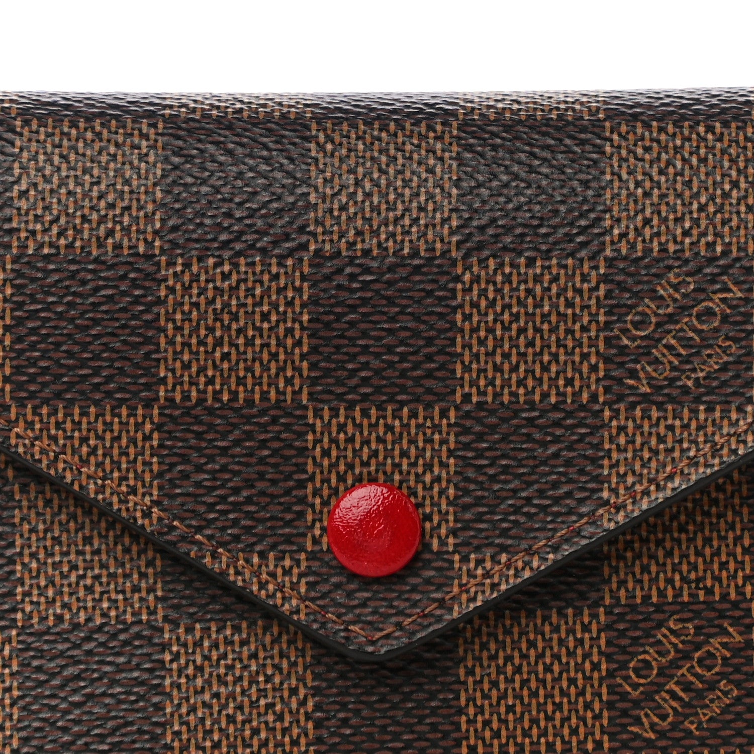 Louis Vuitton Damier Ebene Victorine Wallet Red 7 of 10