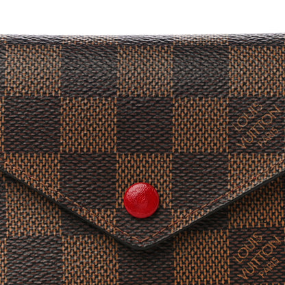 Louis Vuitton Damier Ebene Victorine Wallet Red 7 of 10