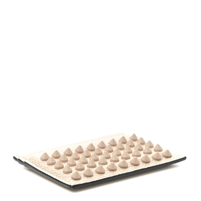 Christian Louboutin Calfskin Paris Spikes Kios Card Holder Cream 4 of 6