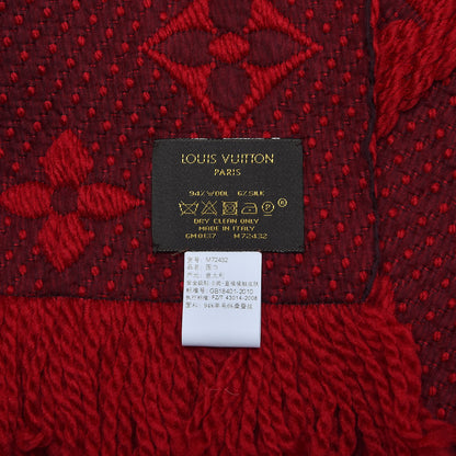 Louis Vuitton Wool Silk Logomania Scarf Rubis 4 of 4