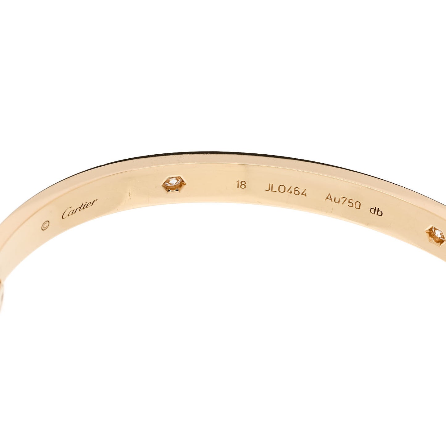 18K Yellow Gold 4 Diamond LOVE Bracelet 18