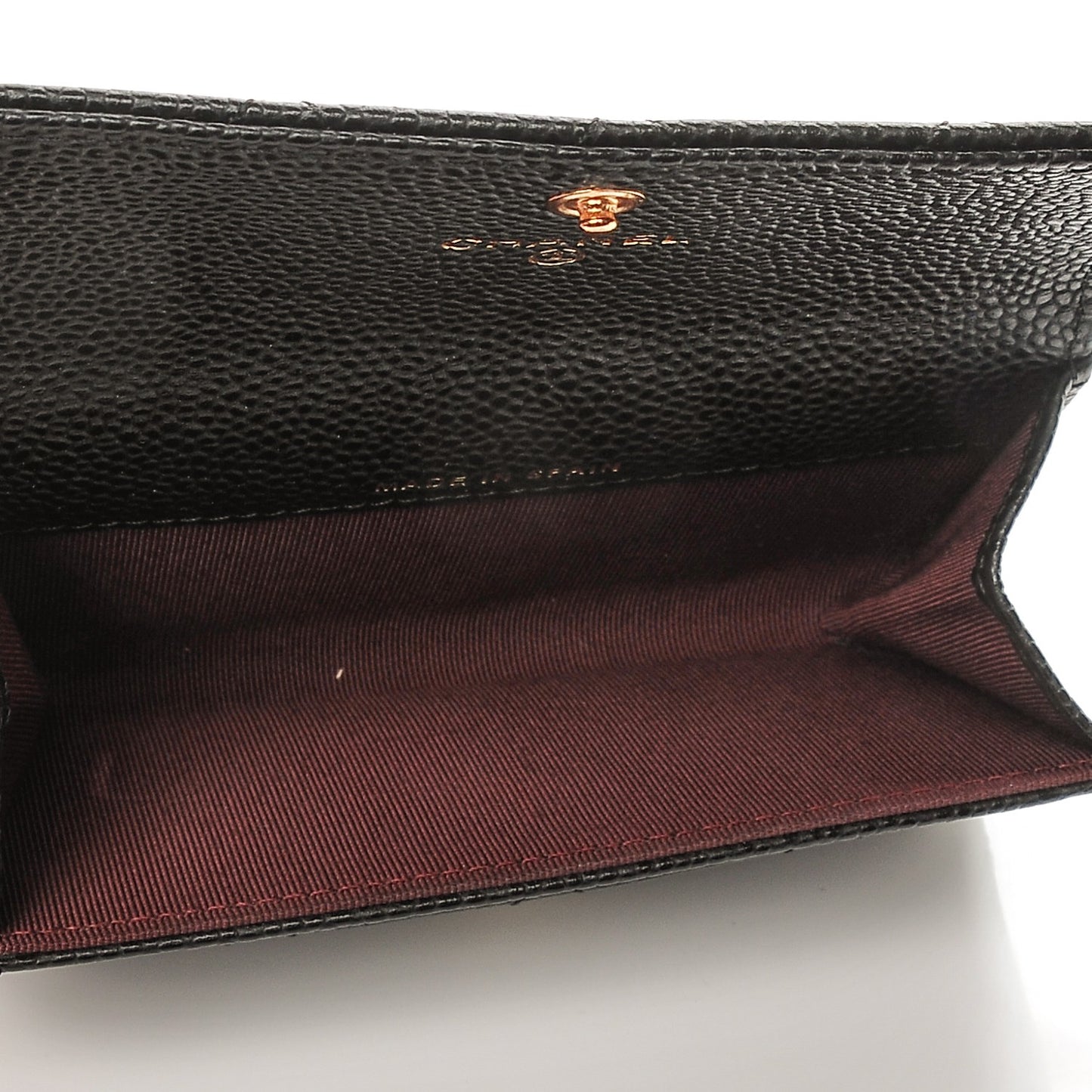 Caviar Quilted Flap Card Holder Black