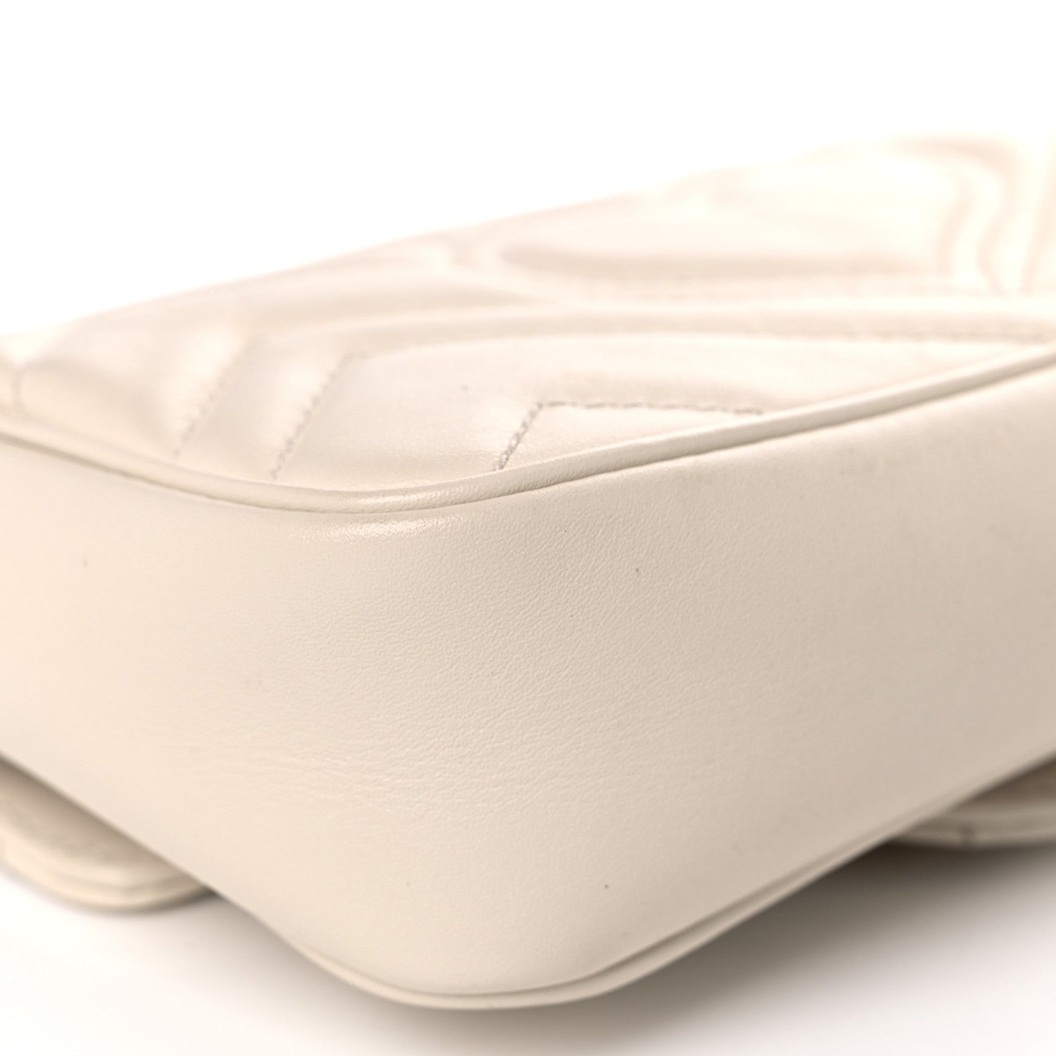 Gucci Calfskin Matelasse Super Mini GG Marmont Shoulder Bag White 10 of 11