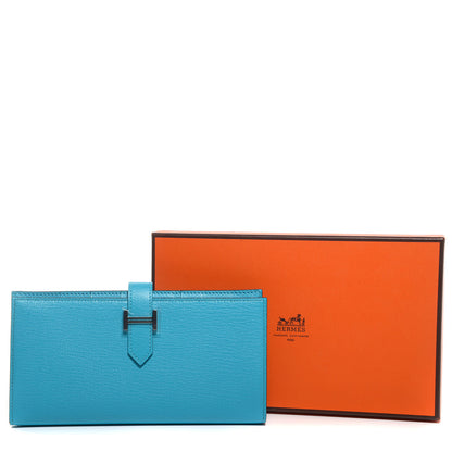 Hermes Chevre Mysore Bearn Wallet Bleu Azteque 8 of 19
