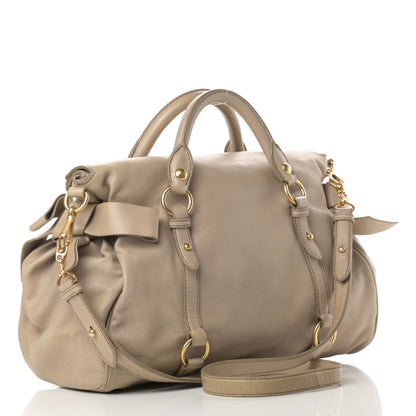 Miu Miu Vitello Medium Bow Bag Beige 3 of 18