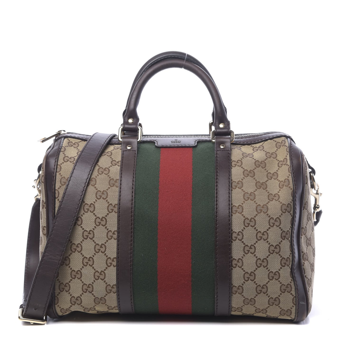 Monogram Vintage Web Medium Boston Dark Brown