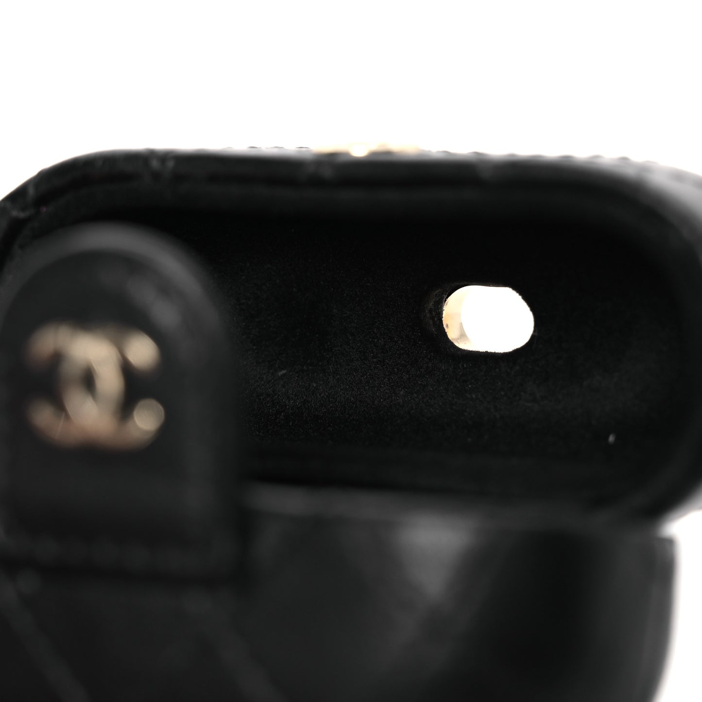 Lambskin Quilted Airpods Pro Case  Black